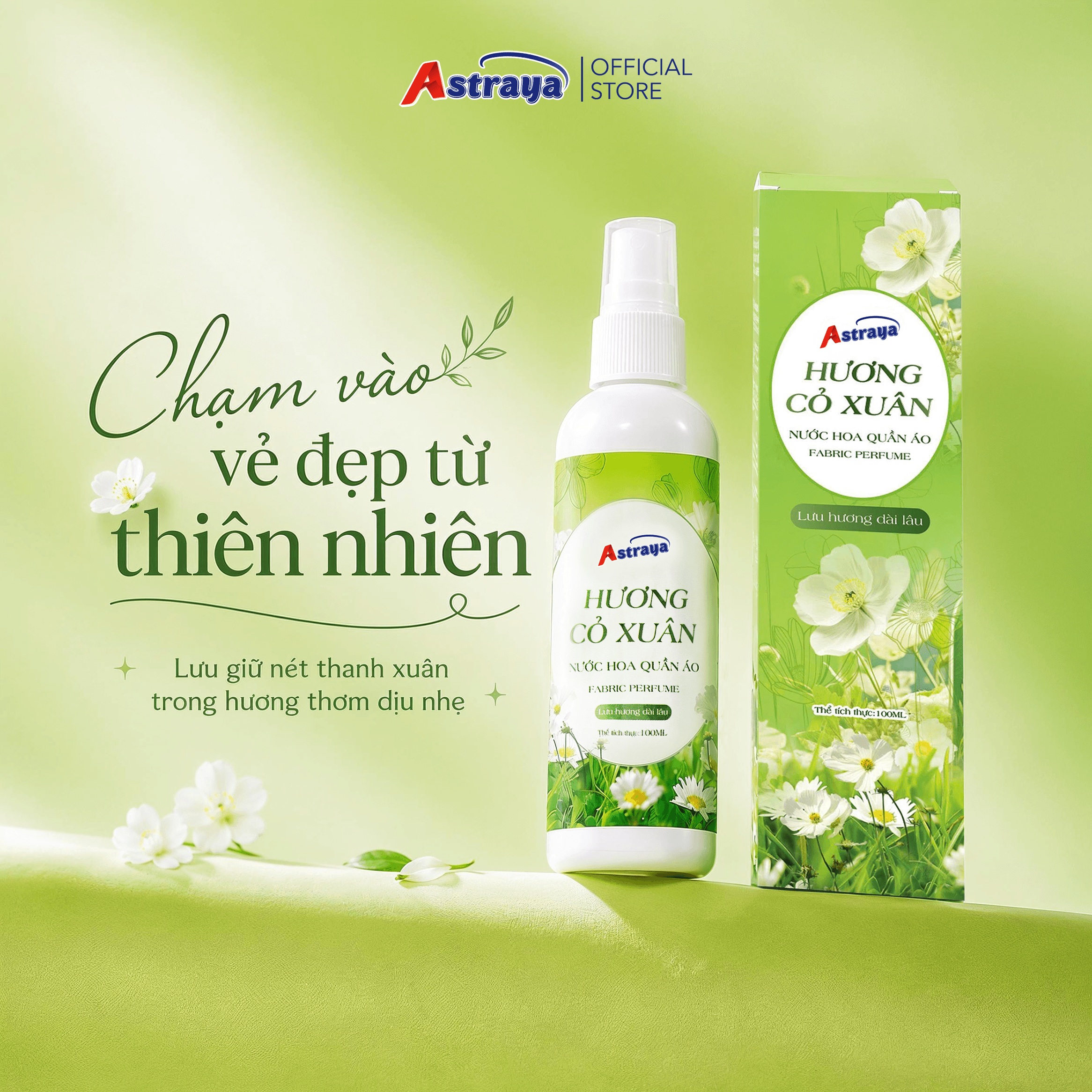 Xịt Thơm Quần Áo Astraya Hương Cỏ Xuân 100ml – Lưu Hương, Khử Mùi Vải - Ảnh 2
