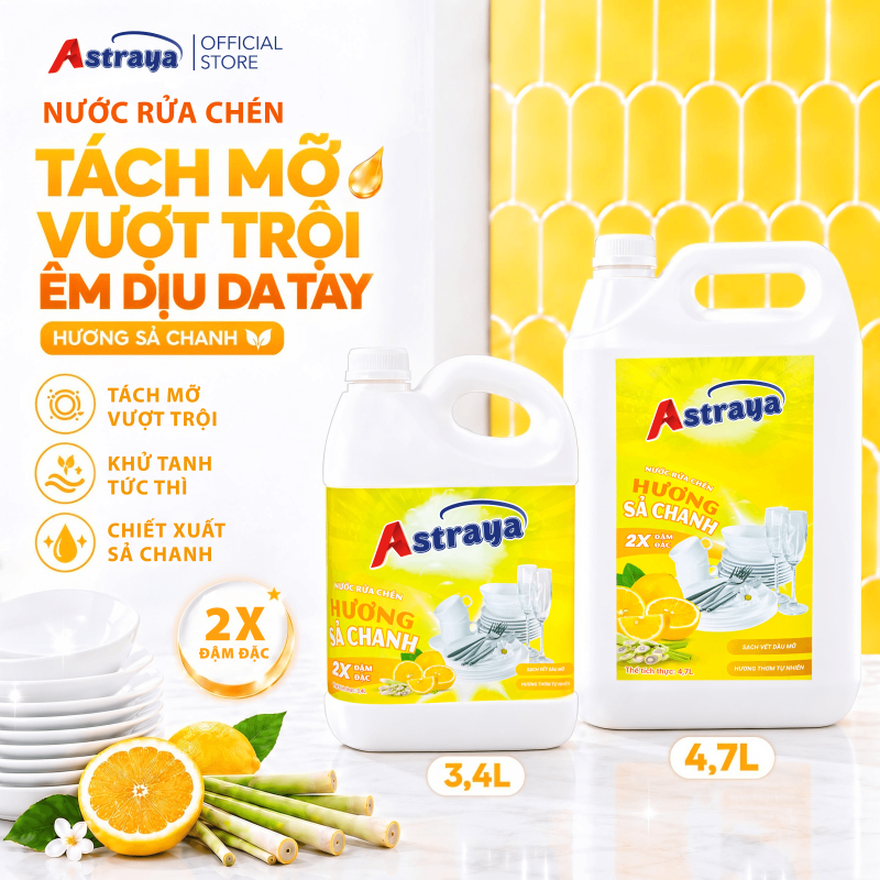 Nước rửa chén Astraya Hương Sả Chanh