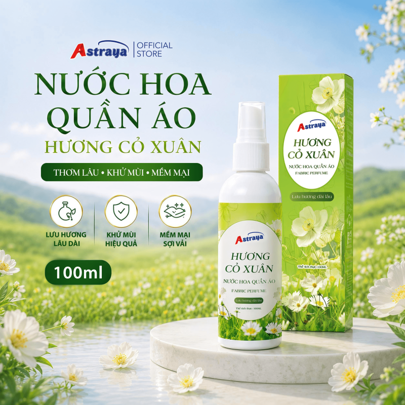 Xịt thơm quần áo Astraya Cỏ Xuân 100ml